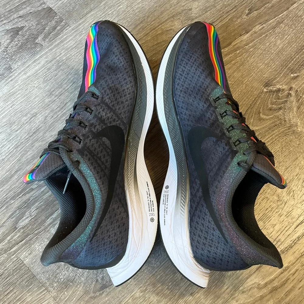 Nike Pegasus Turbo Be True Sneakers Gray Glitter Multi Mens 11.5 UK 10.5 EU 45.5